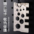 Stainless Steel Double-Sided Engraved Screw Gauge - Length Diameter Pitch Thread Measuring Caliper Tool