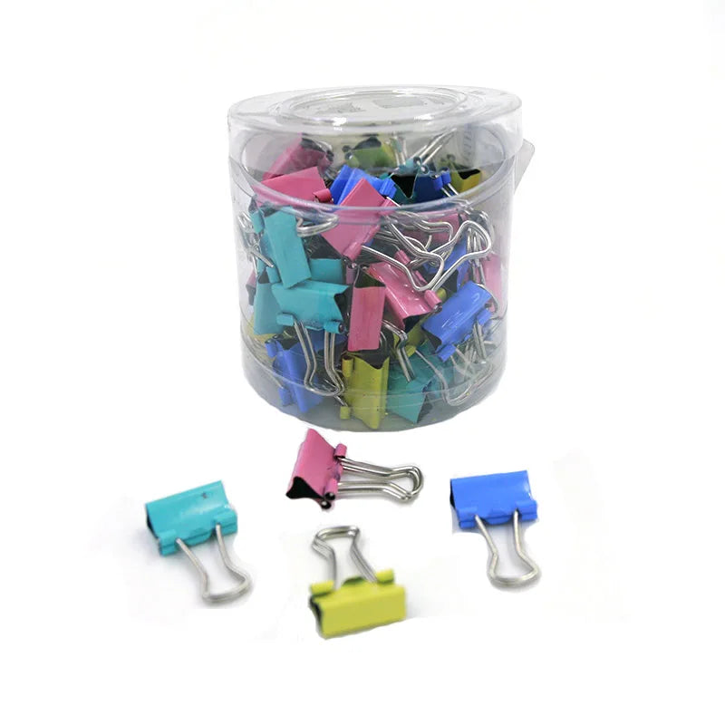 60pcs/lot 15mm Colorful Metal Binder Clips Paper Clip Office Stationery Binding Supplies