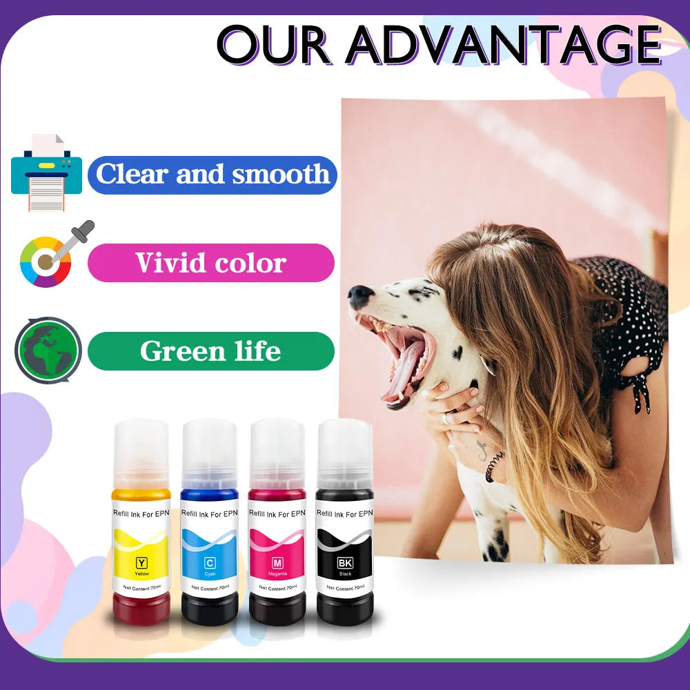 T103 103 104 Refill Dye Ink For Epson EcoTank L1110 L3100 L3110 L3111 L3116 L3150 L3151 L3156 L3160 5190 Desktop Printer