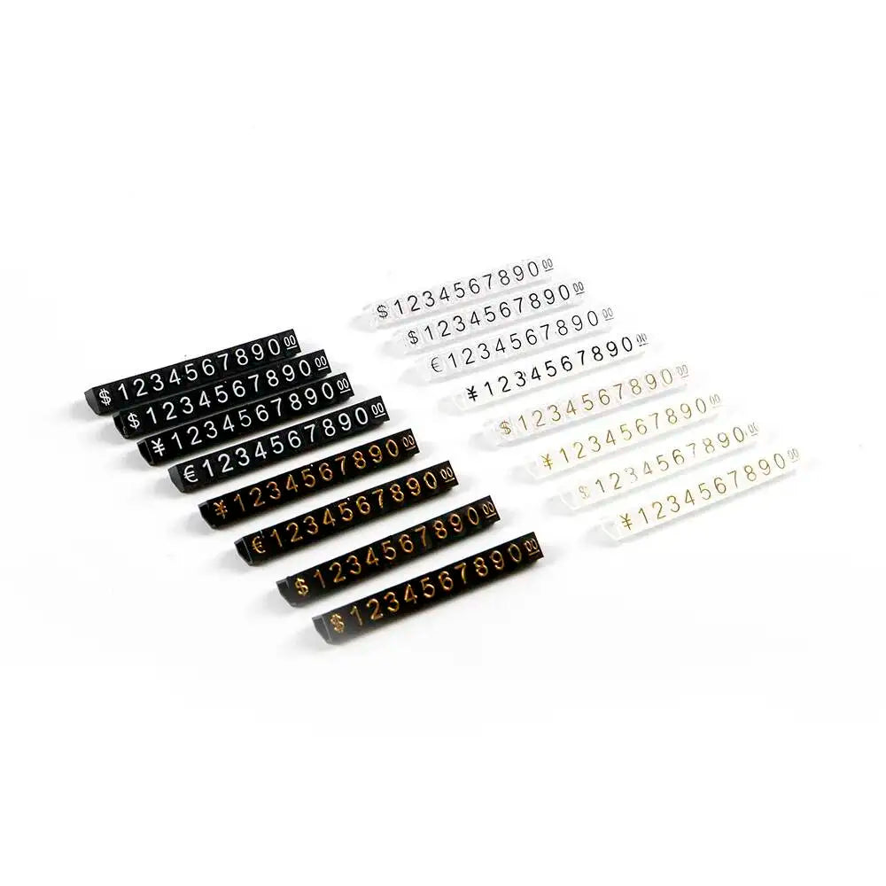 10pcs 9x6mm Adjustable Dollars Number Stand Watch Labels Cube Price Tags
