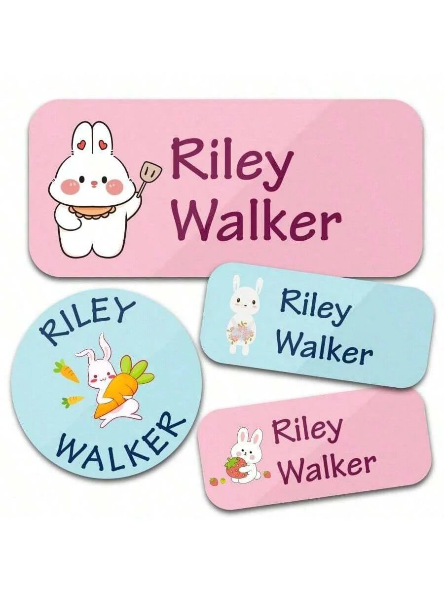 Custom Name Stickers 130 Pieces - Waterproof Personalized Adhesive Labels for Clothing