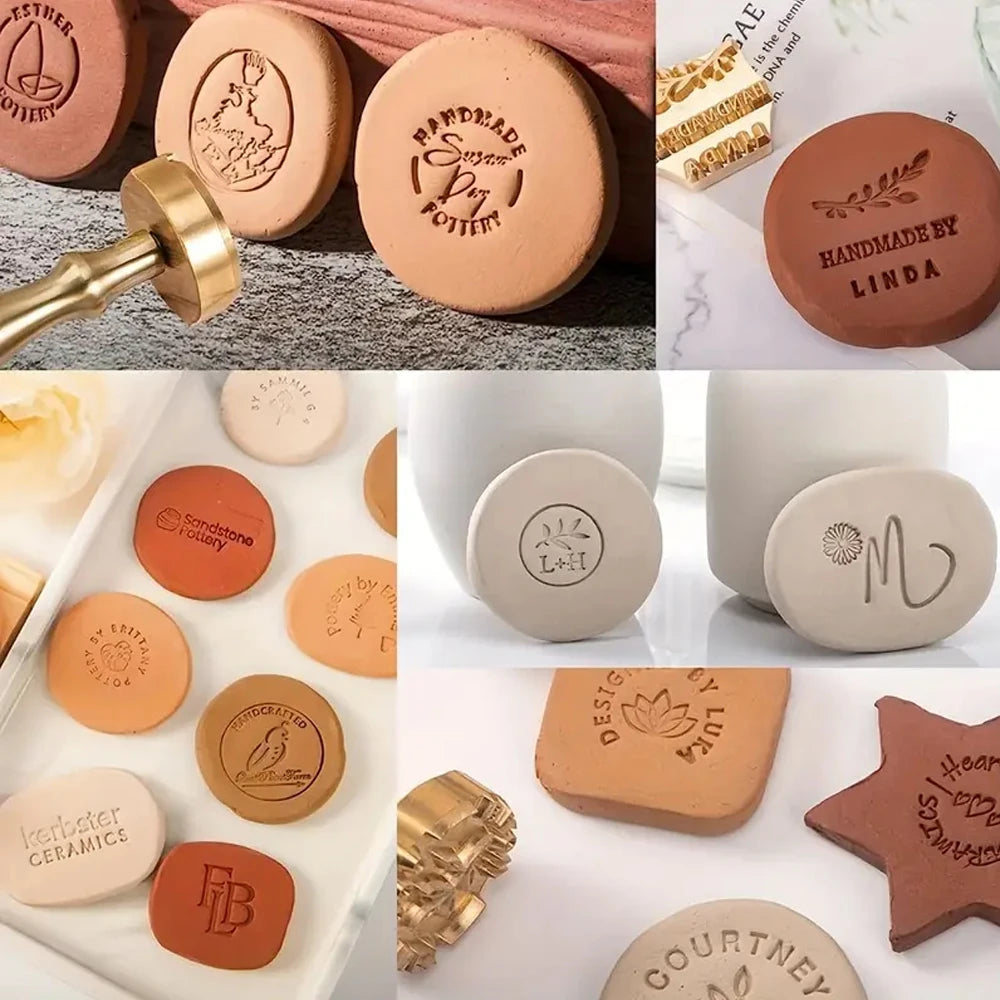 Custom Pottery Stamp for Clay Stamps Personalized Logo & Design Maker,Perfect for Ceramics Logo Design Seal (2.5cm- 5cm)