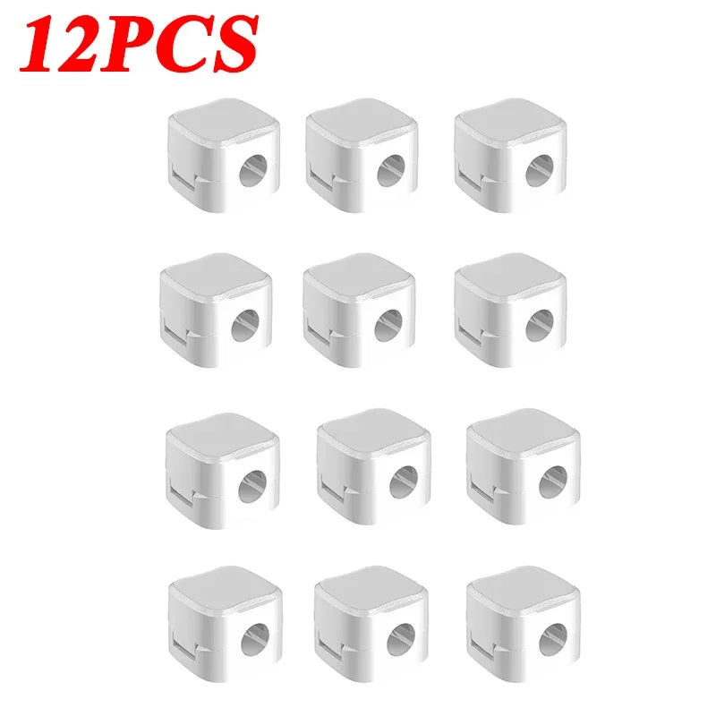 1/3/6/12PCS Magnetic Cable Clips Cable Adjustable Cord Holder Under Desk Cable Management Wire Keeper Cords Organizer Holder