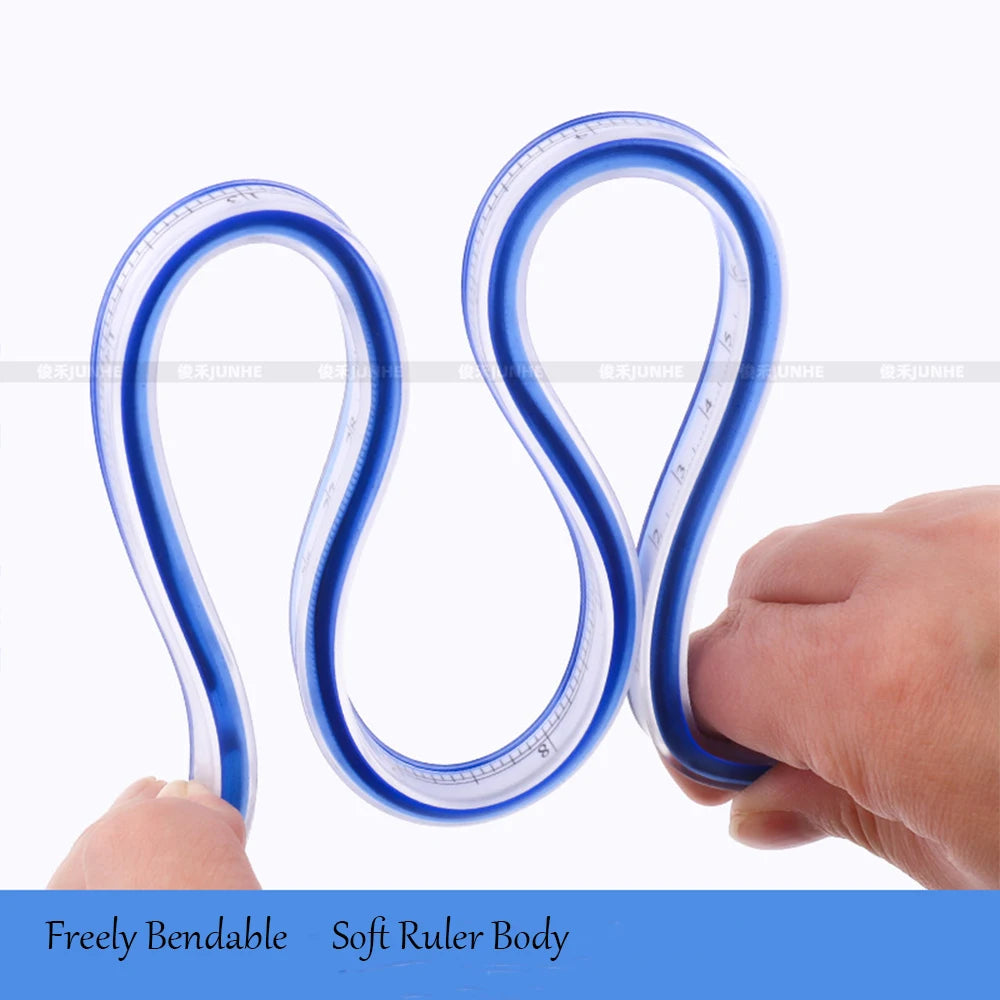 Flexible Curve Ruler 50cm Double-Sided Scale Multi-Functional Soft Ruler for Garment Pattern Making Bendable Arc Ruler, Essentia