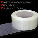 50M Striped Fiber Tape Lithium Battery Pack Insulation Wrap Fiberglass Transparent Single Side Adhesive Seal Packaging Fixed
