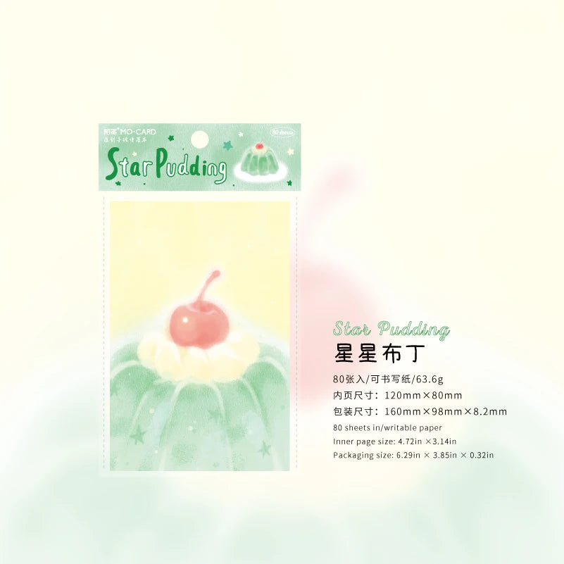 80sheets Summer Dessert Retro Ins Colorful Lead Fruit Painting Message Notes DIY Scrapbook Diary Material Aesthetics Craft Paper