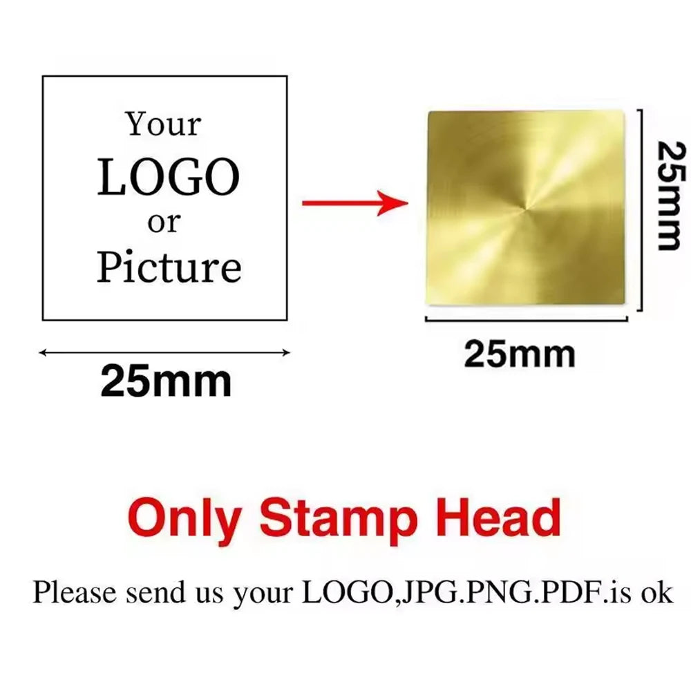 Custom Brass Wax Seal Stamp Personalized LOGO 25/30/40/50mm Round/Square Wax Sealing Head For Wedding Invitation Card Decor Seal