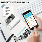 Sticker Printer, Fun Print Pod Mini Bluetooth Portabel Sticker Maker with 3 Rolls Paper, Print Pods Mini Printer