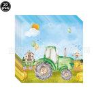  Green Tractor Birthday Party Supplies Farm Tractor Paper Plates Cup Napkins for Tractor Birthday Party Decoration Supplies