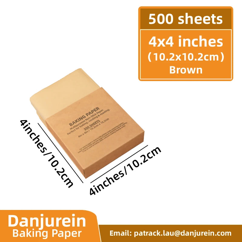 Parchment Paper Baking Paper Square Non-Stick Precut 4” to 12” Grilling Oven Air Fryer Steaming Burger Paper Baking Supplies