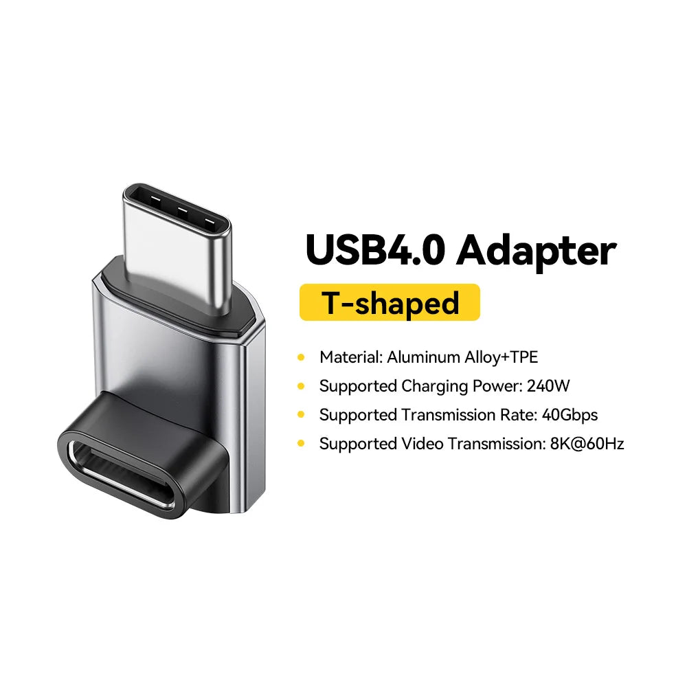 Essager USB4.0 40Gbps OTG Converter 240W Power Delivery Right Angle USB C Data Transfer Adapter For Phone Macbook Tablet 8K60Hz
