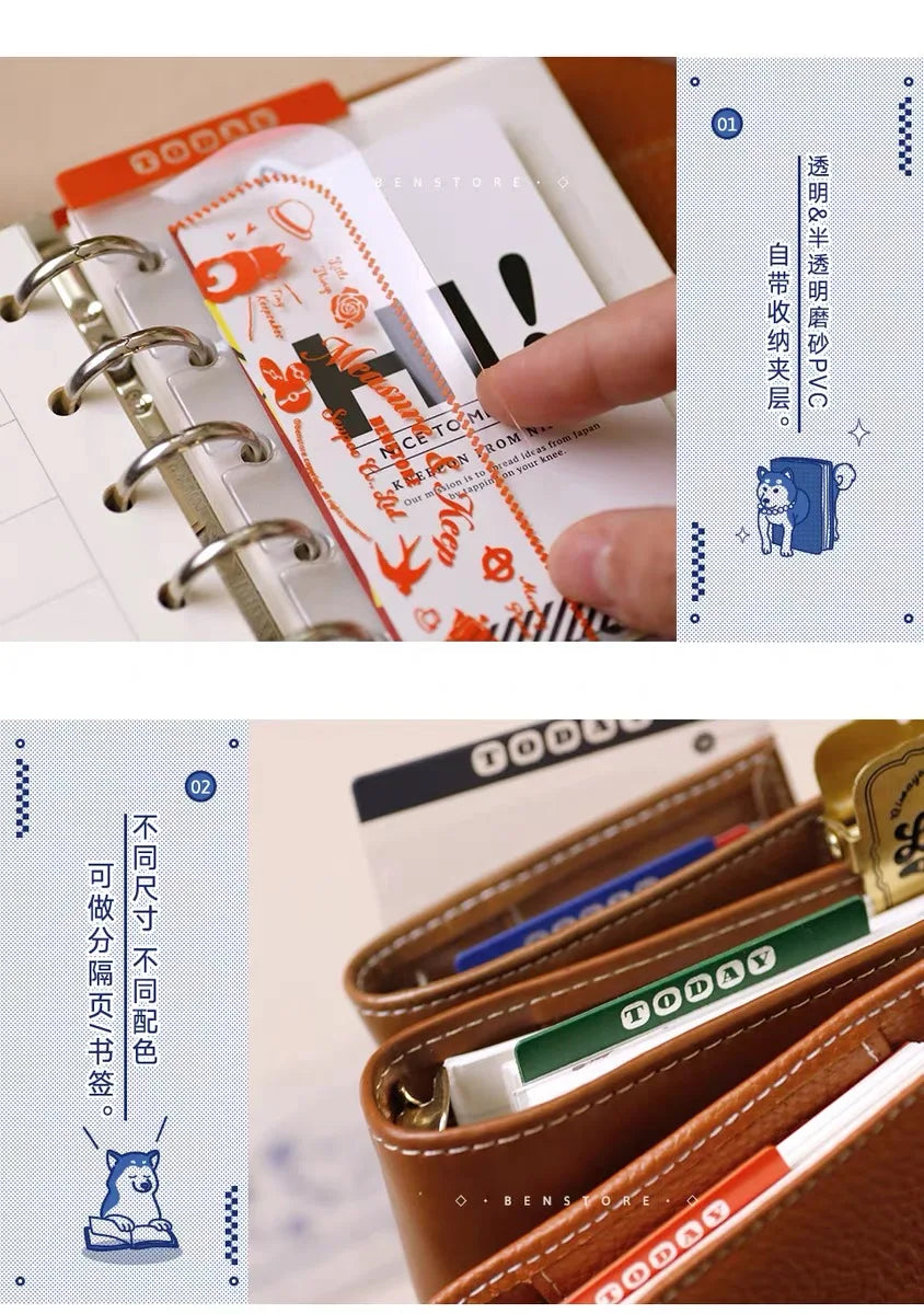 Binder Storage ruler vintage loose-leaf Notebook inner page index divider bookmark DIY accessory flexible ruler