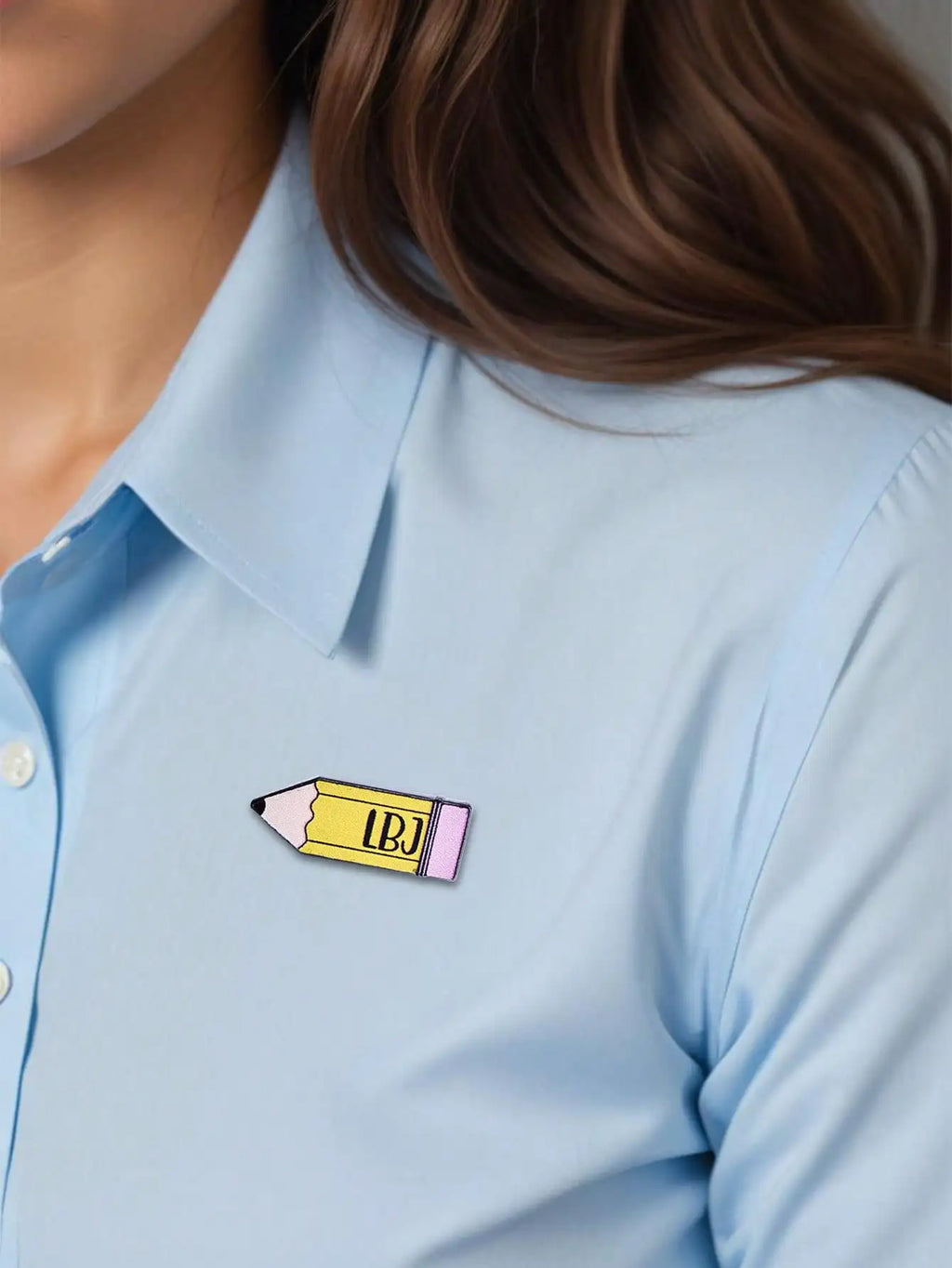 Custom Name Pencil Badge for Kids Write On School Teacher Brooch Pin Personalized Cute Kawaii Gift for Student Back to School