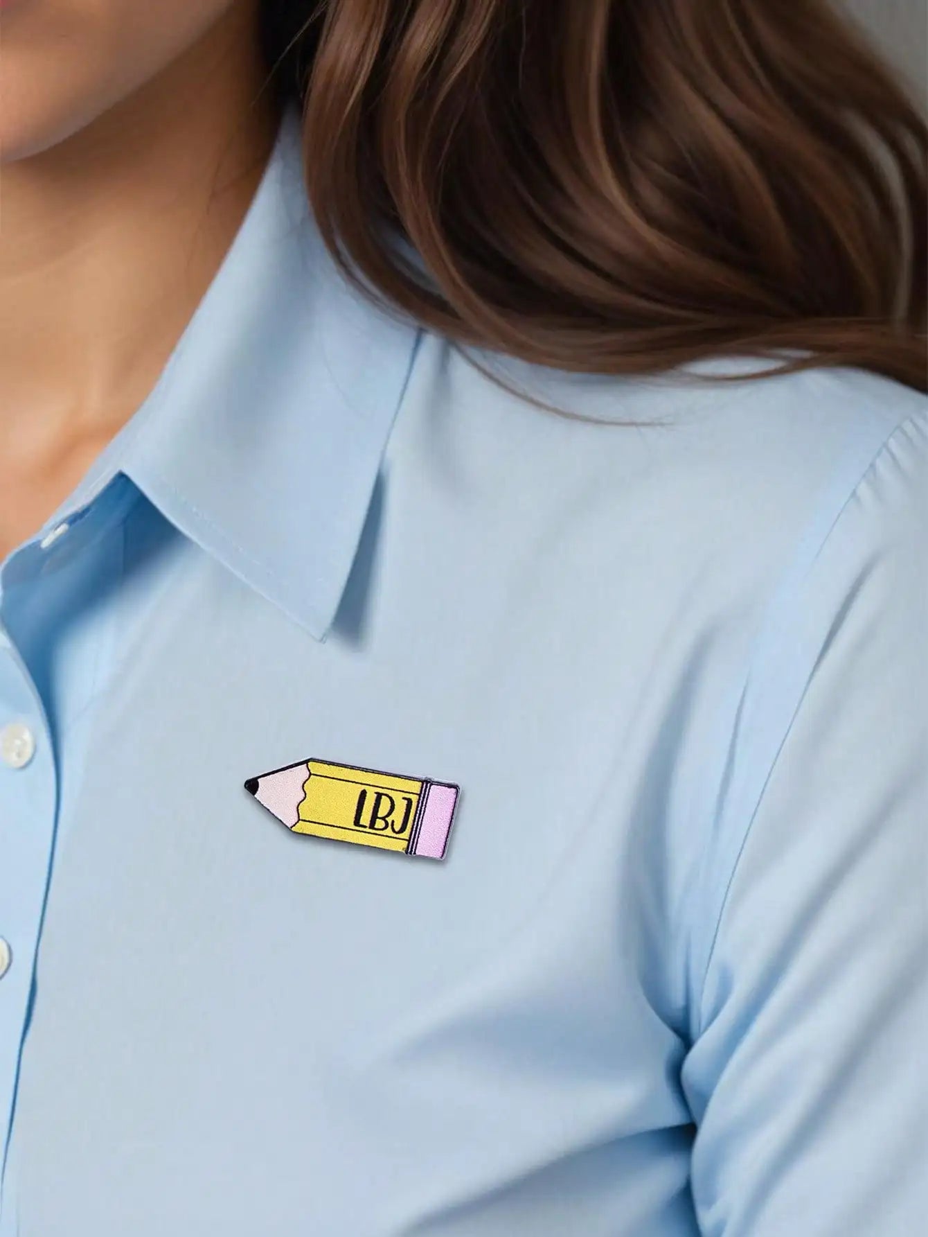 Custom Name Pencil Badge for Kids Write On School Teacher Brooch Pin Personalized Cute Kawaii Gift for Student Back to School