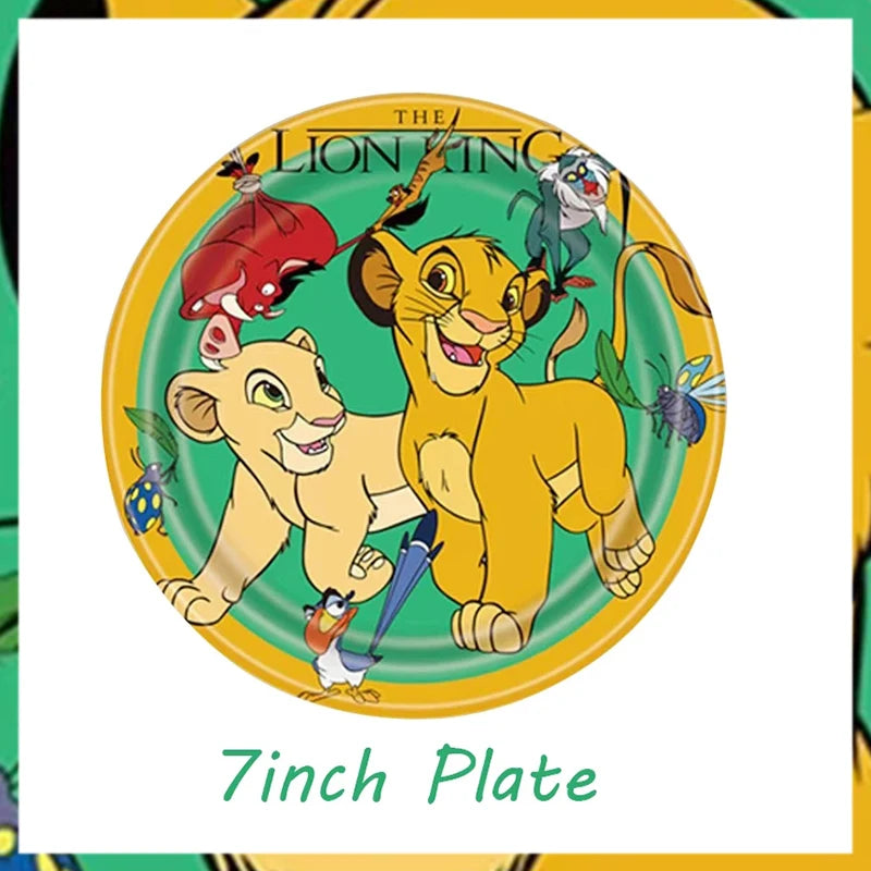 Lion King Birthday Party Decoration Lion Disposable Dinnerware Tablecloth Cup Plate 3D Balloon for Kids Baby Shower Supplies