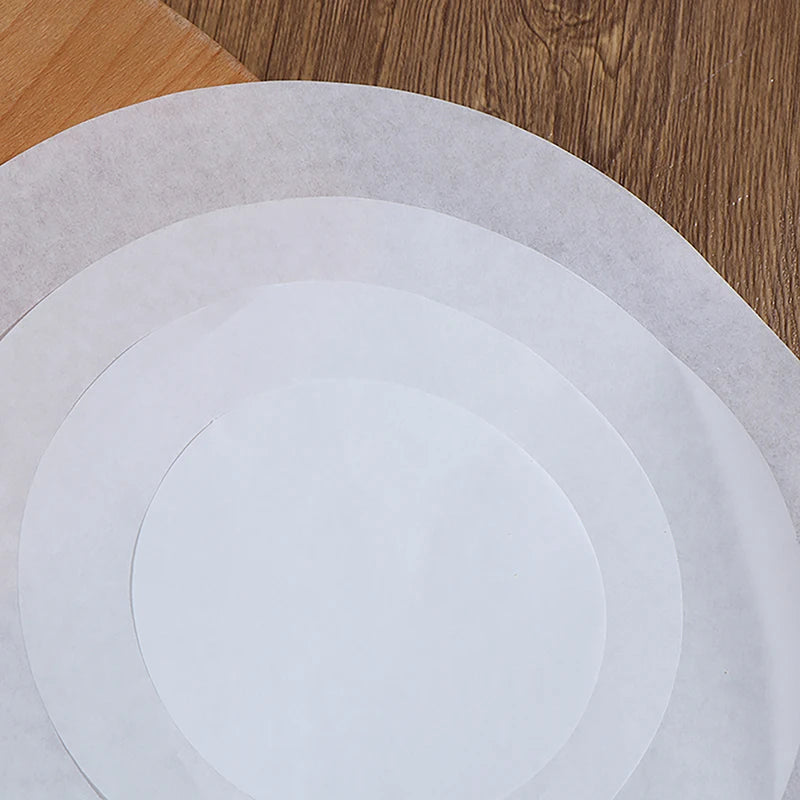 50pcs round Parchment Paper Baking Oiled Paper Air Deep-Fried Pot Paper Steamer Liners Barbecue Sheets Disposable