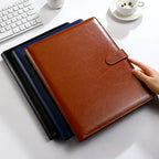 1PC A4 Size Texture PU Leather Multi-Functional Business Folder with Clip Pen Holder And Card Slots for Office Sales Bank Meetin