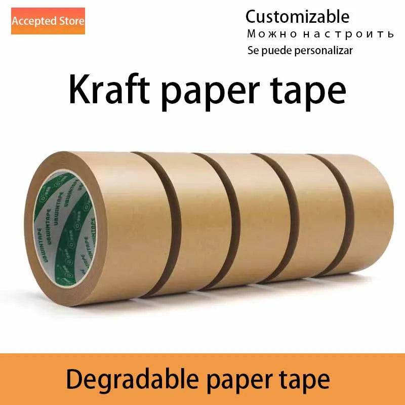 Kraft Paper Tape, Brown Sealing tape, Waterproof, Moisture-proof, Easy To Tear, Biodegradable And Environmentally Friendly Tape