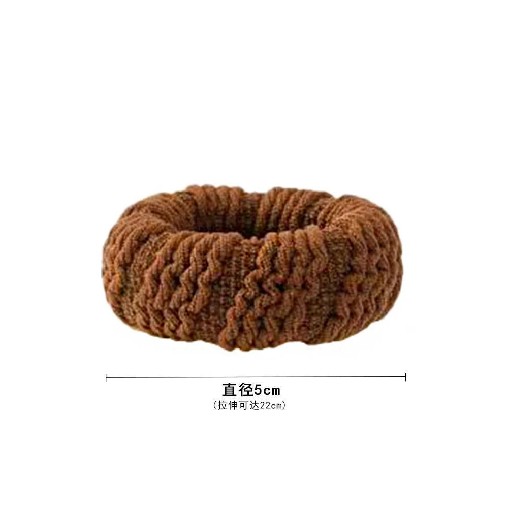 5pcs/Set Mixed Color Thick Hair Ties Soft Seamless Towel Scrunchies Women Girls Elastic No Damage Ponytail Holders Rubber Band