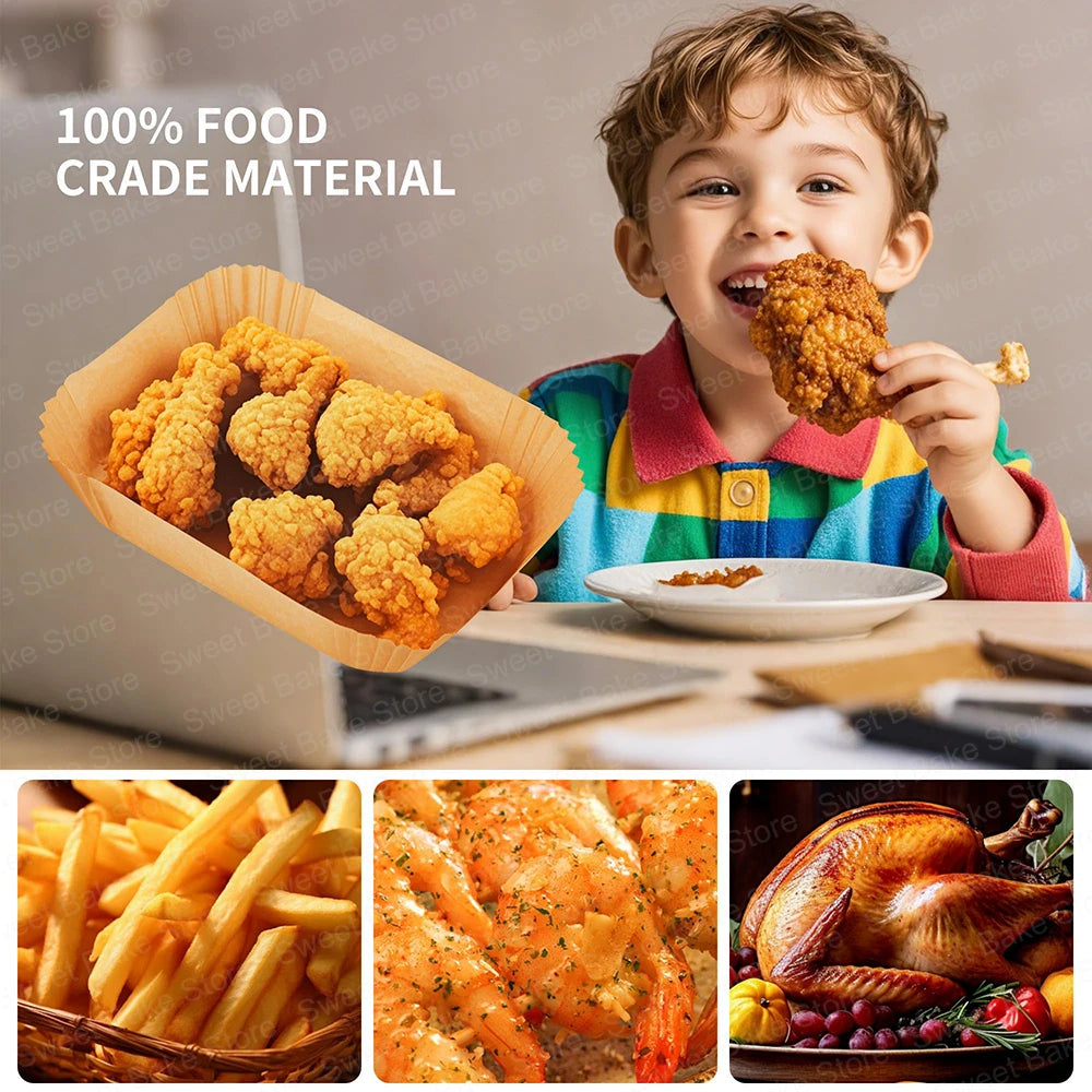 5.2/10.4L Air Fryer Large DualZone Parchment Paper Liners for Ninja AF500EU AF500EUCP Cecotec 9000, Air Fryer Baking Accessories