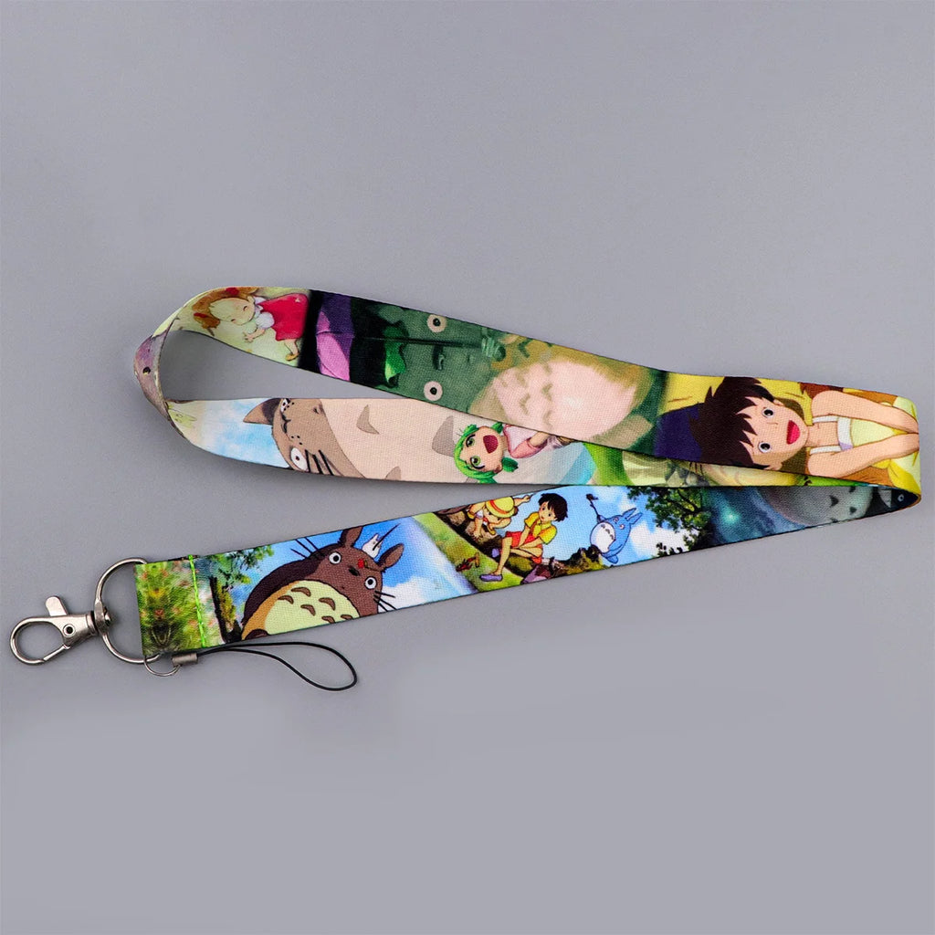 Anime Movie Lanyard Cute Cat Card Holder Neck Strap for Key ID Card Phone Straps Badge Holder Keyrings Cosplay Accessories Gifts