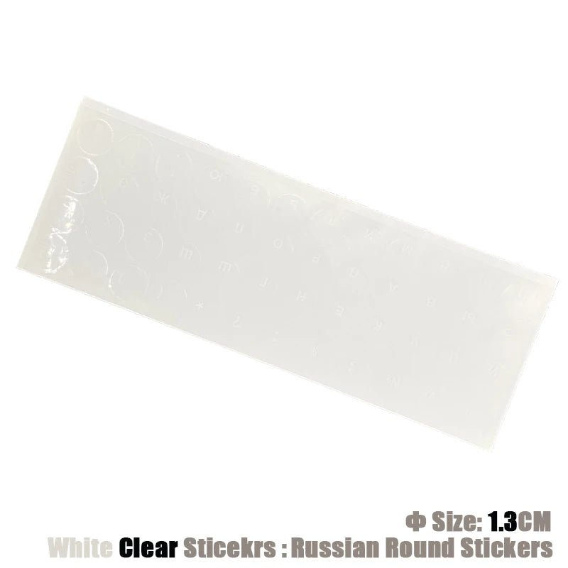 SR Russian 13 Colors Smooth Matte Circle Keyboard Sticker Language Protective Film Layout Button Letters PC Laptop Accessories