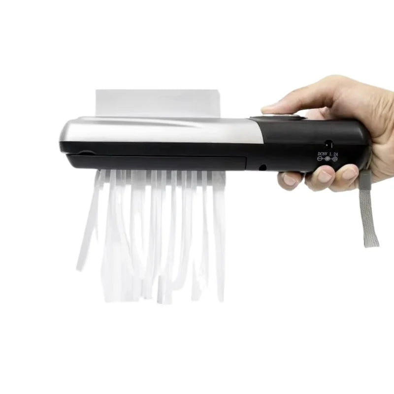 Portable Handheld Battery and USB Dual-purpose Shredder A4/A6 Size Suitable for Mini Cutter Electric Strip Cutting Document Tool