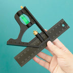 150/200/250mm Multifunctional Movable Ruler Protractor Angle Level Aligner Carpenter Square Measuring Layout Tool Woodworking