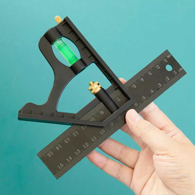 150/200/250mm Multifunctional Movable Ruler Protractor Angle Level Aligner Carpenter Square Measuring Layout Tool Woodworking