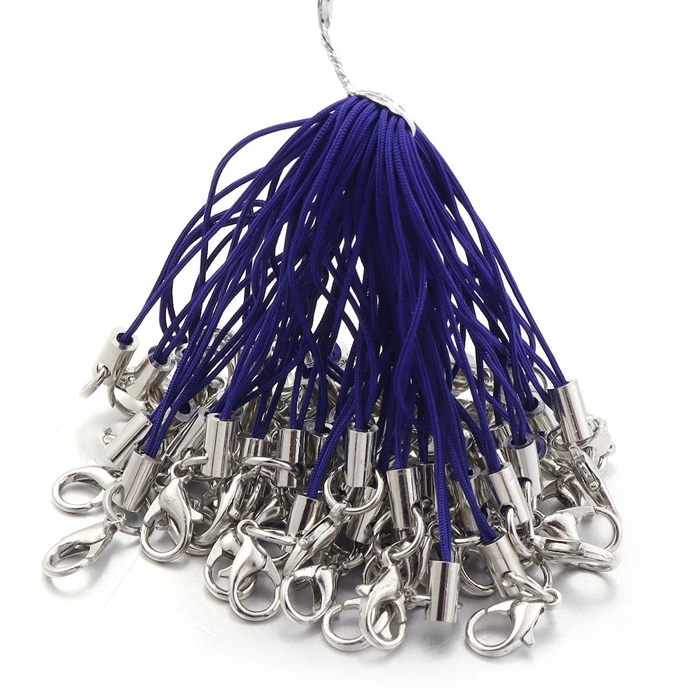 20/100Pcs Lobster Clasp Lanyard Strap Cord Mobile Phone Lanyard Polyester Key Chain Cords Charms Keyring For DIY Jewelry Making