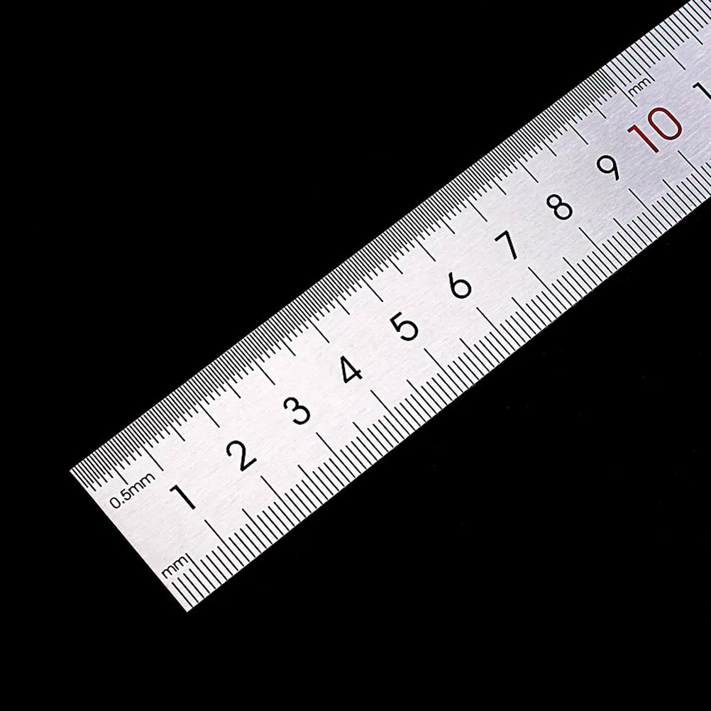 Double Sided Metal Measuring Ruler Stainless Steel Straight Ruler Flexible for Sewing Stationery School Drawing