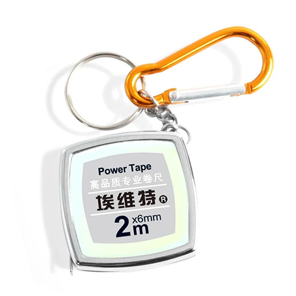 Key Ring Tape Measure Keychain Gauging Tools Retractable Ruler Pull Ruler Measuring Tools Stainless Steel Portable