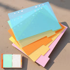 10Pcs Smooth Thick PP Plastic Dividers with Label Tabs for A5 6-Ring Binder Translucent Design Indexing Subject Separation