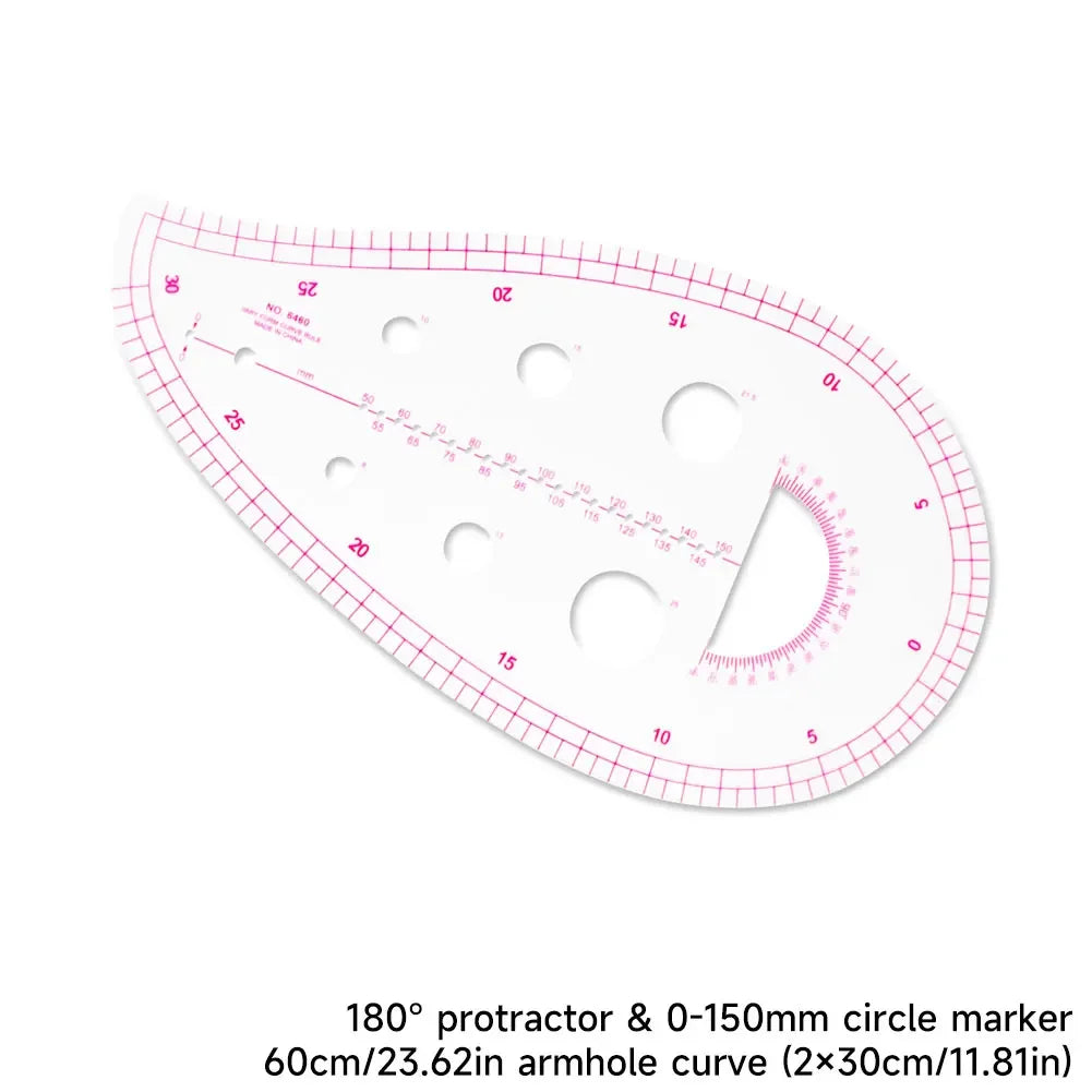 Clear Metric Flexible French Curve Ruler Practical Tailoring Template For Dressmaking Pattern Drafting DIY Sewing Projects