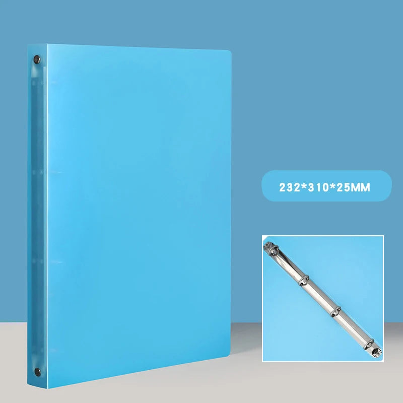 1PCS A4 Perforated Folder Candy-Colored Transparent O-shaped 2-hole, 3-hole, 4-hole Waterproof File Folder Binder