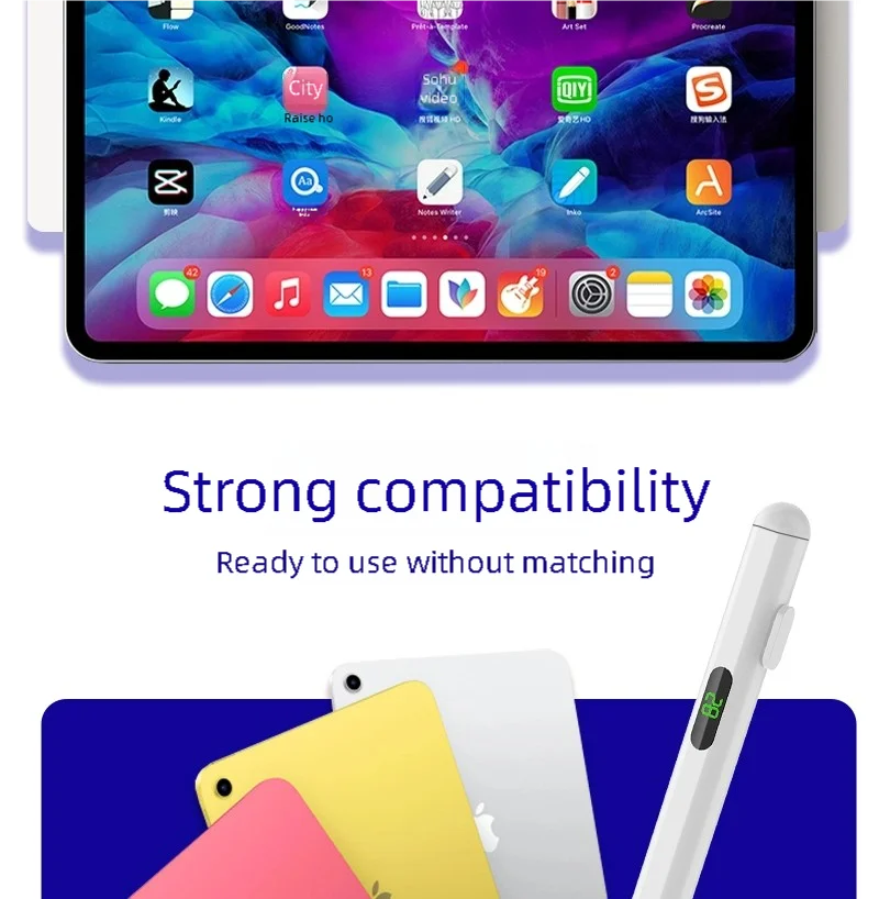P+7 Universal Stylus Battery Display Pen For Android IOS Screen Touch Pen For iPad Huawei Xiaomi Honor Tablet Stylu   Penci