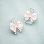 2Pcs Lovely Pink Bow Silicone Charger Cable Protector Sleeve Cable Holder Clip Anti-break Transparent Cord Cover Wrap