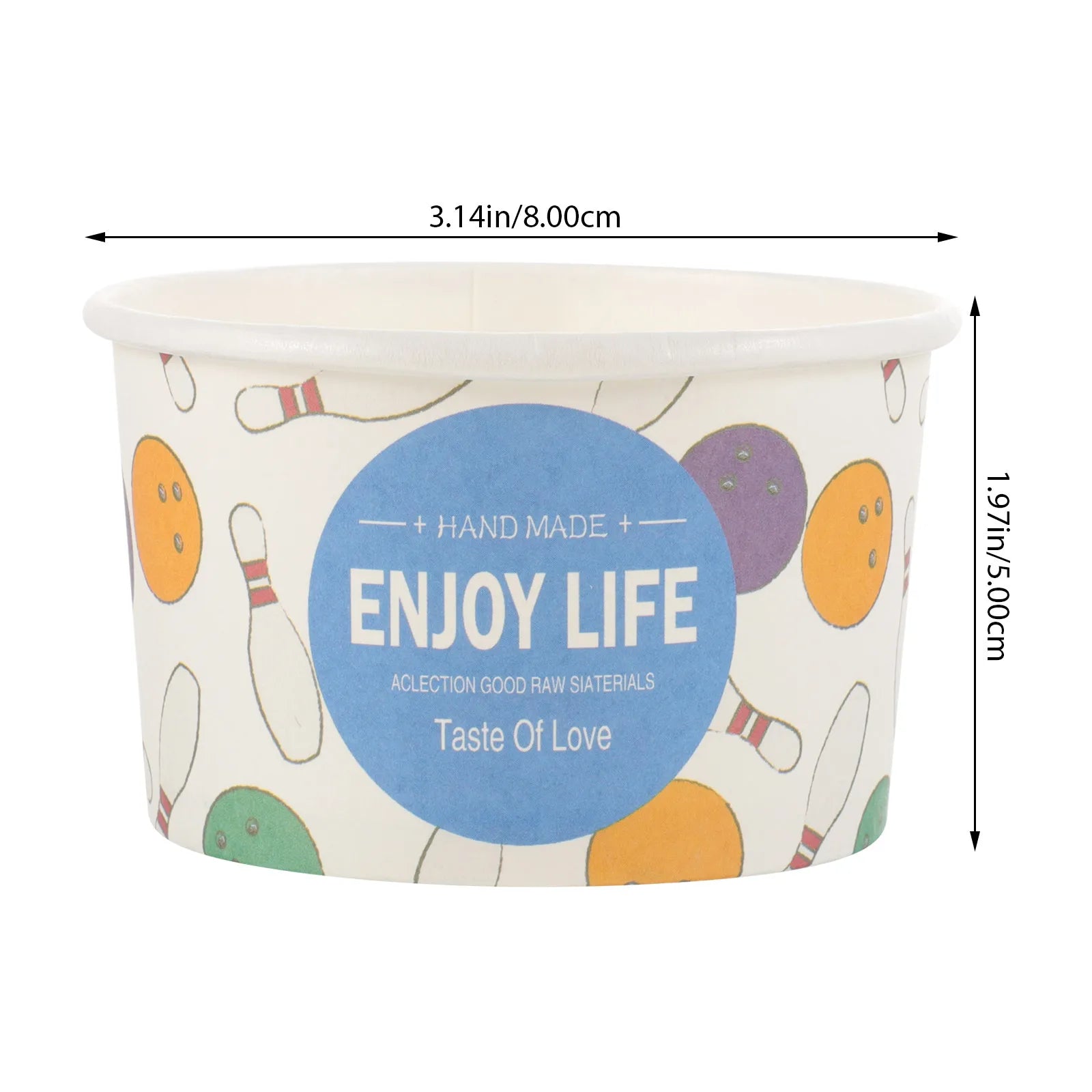 50Pcs Ice Cream Paper Cups Disposable Party Dessert Containers Sturdy Reinforced Rim for Outdoor Camping Snacks