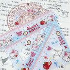 4pcs New Acrylic Ruler Set Red Kitten/Green Puppy Measurement Drawing Stationery Straight Ruler Set Square School Office