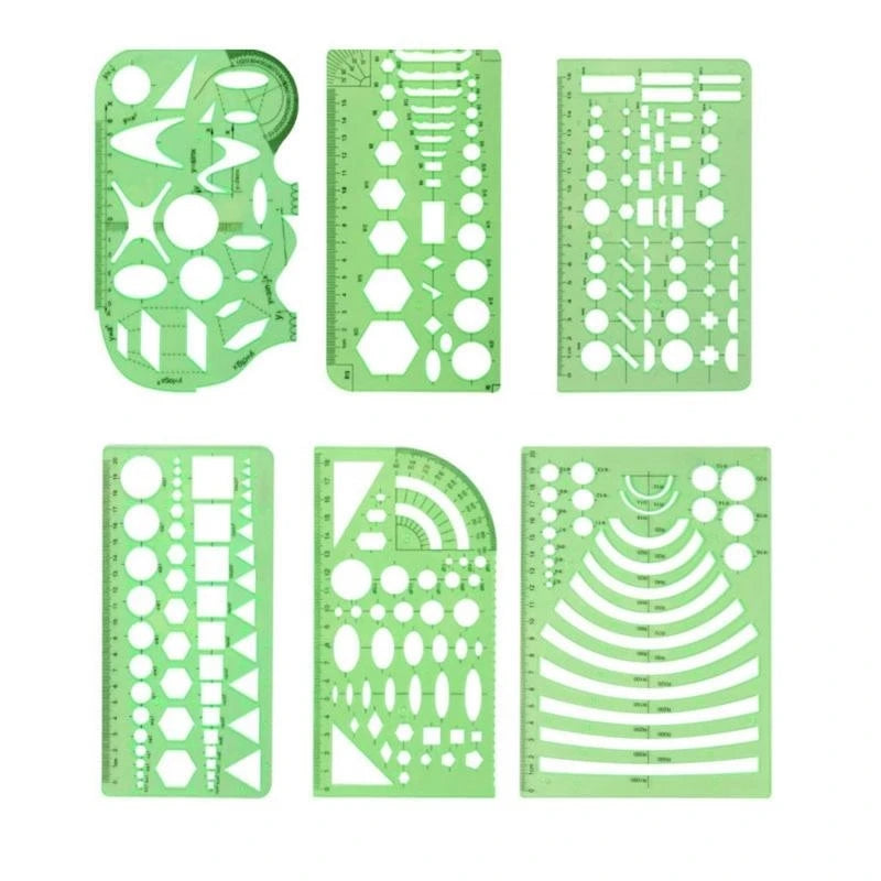 Geometric Drawing Template Rulers Set for Building Formwork Designing Stationery