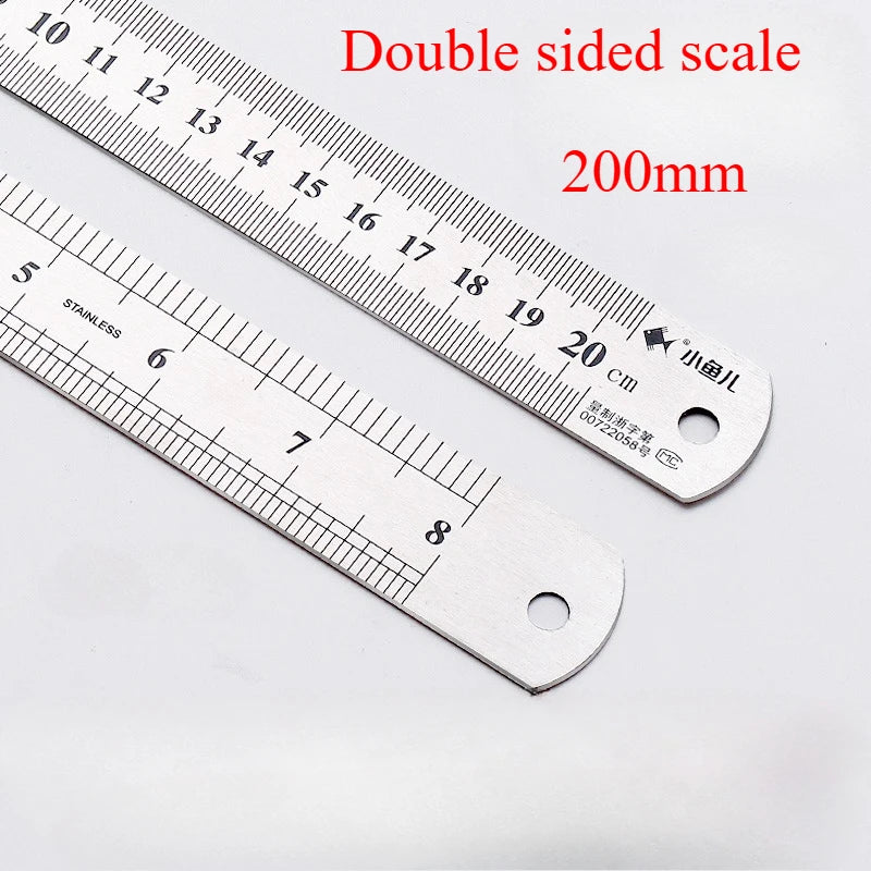 Stainless Steel Metal Straight Ruler Precision Double Sided Precision Measuring Tool Scale Metric Ruler Accessories 15-40cm