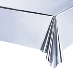 Silver Paper Plates Banner Tablecloth Birthday Party Decor Disposable Tableware Set Baby Shower Wedding Bachelor Party Supplies