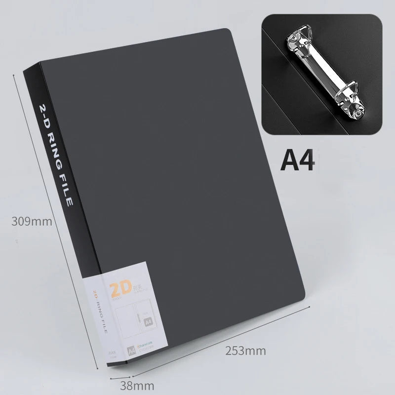 2-ring File Binder File Folder A4 Binder Folder Cover Office Document Organizer Can Hold 200 Sheets Test Paper Desk Organizer