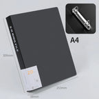 2-ring File Binder File Folder A4 Binder Folder Cover Office Document Organizer Can Hold 200 Sheets Test Paper Desk Organizer