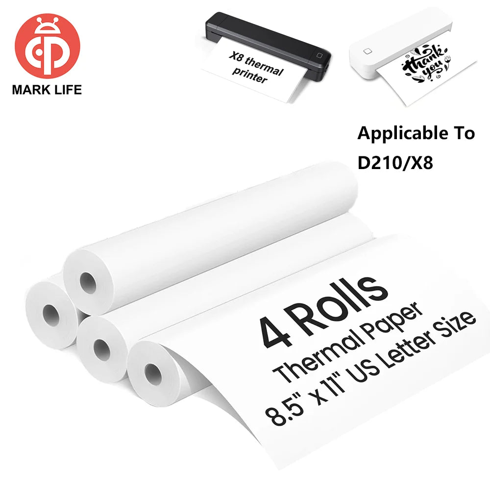 Marklife Thermal Inkless Printer A4&Tattoo Maker Mini Portable Bluetooth Wireless Used For School Office Small Business Machine