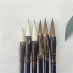 6pcs Wooden Calligraphy Brush Pen Set Different Models Chinese Painting Brush Pen Wool Weasel Hair Regular Script Writing Brush