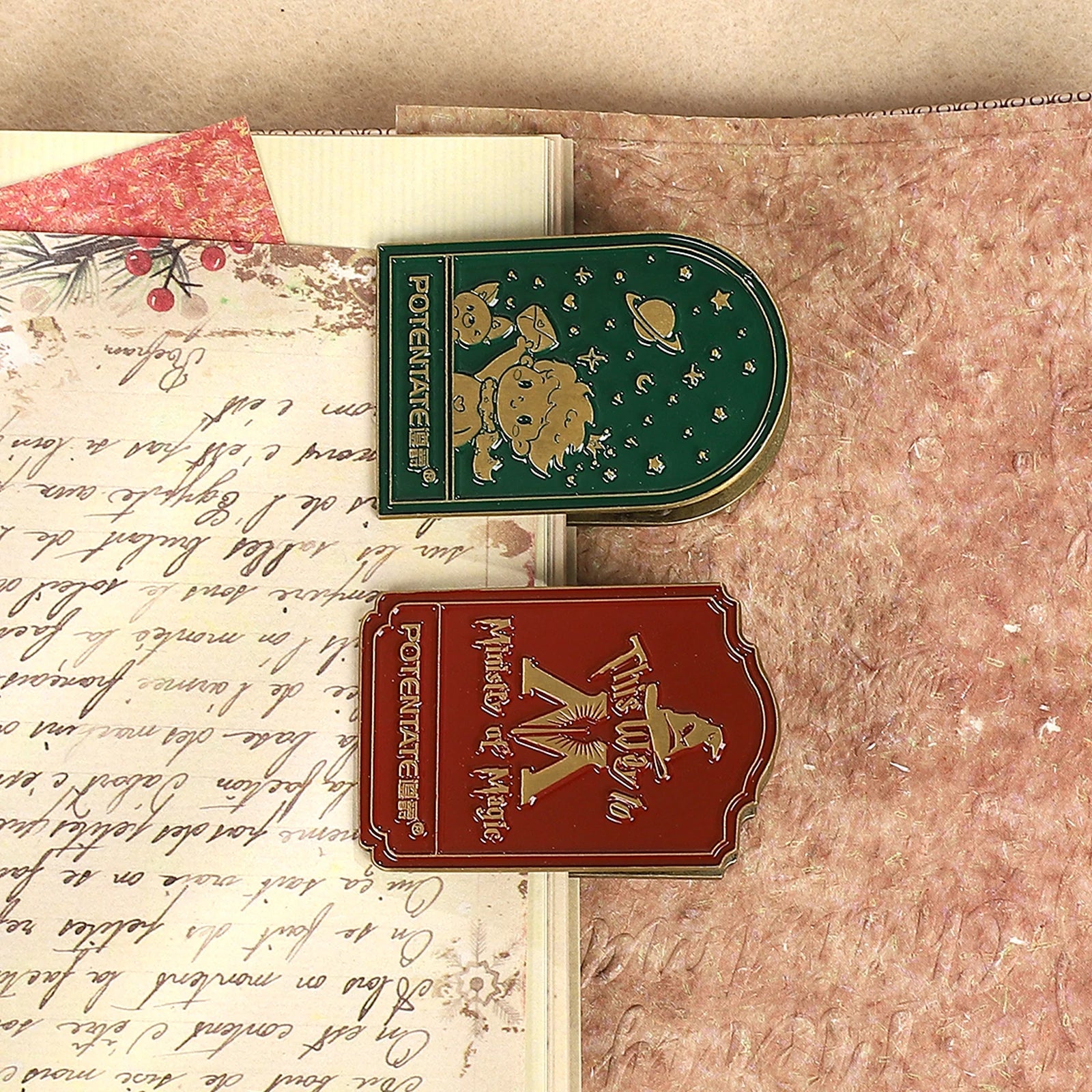 Retro Travel Book Clip Memory Glow Filme Metal Letter Clip Ticket Folder Watercolor Handbook Fixator Portable Art Stationery