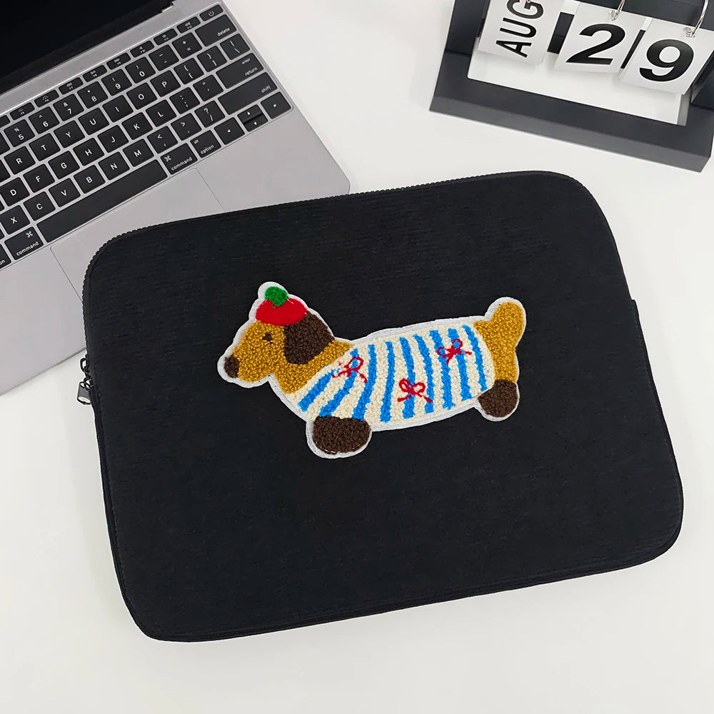 Cute Dogs Laptop Sleeve Bag 13-14 15-16 Inch Dachshund Pet Protective Computer Cases Laptop Cover 9.7-11 in Tablet Travel Cover