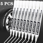 5pcs White Marker Paint Pens Waterproof Rubber Permanent Marker Pen Car Tyre Tread Environmental Tire Painting DIY Graffiti Pens