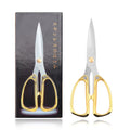 Multi-Purpose Diamond Pattern Stainless Steel Household Scissors Alloy Handle Powerful Shears for Home Craft Office Use